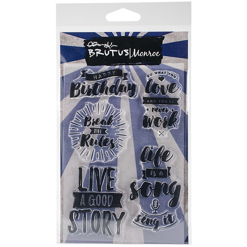 Brutus Monroe Break The Rules Clear Stamps, 4" x 6", Clear (BRU6555) image 1
