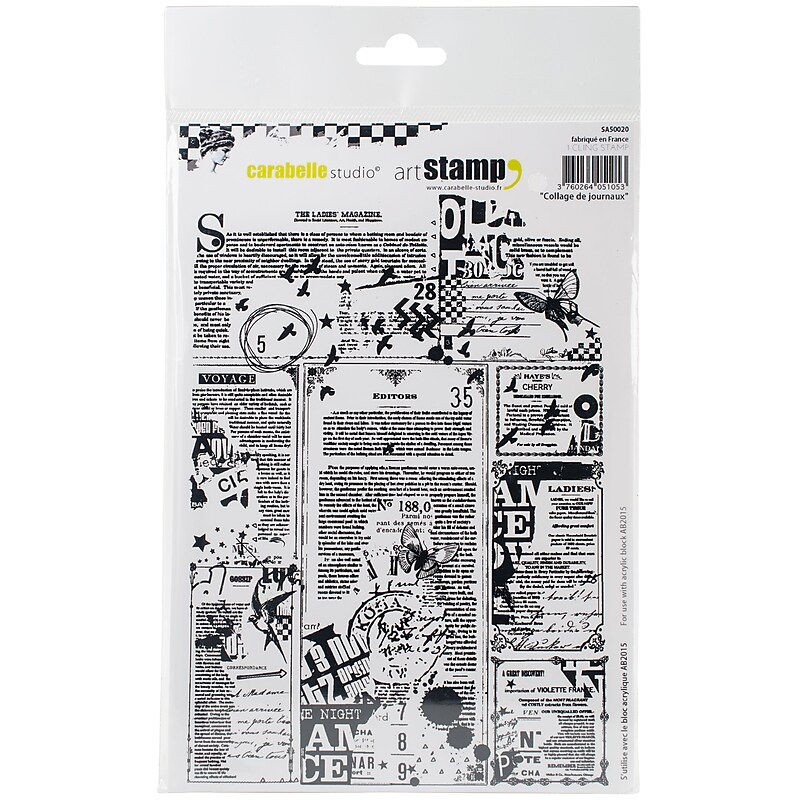 Carabelle Studio Collage Of Newspapers Cling Stamp A5, Clear (SA50020) image 1