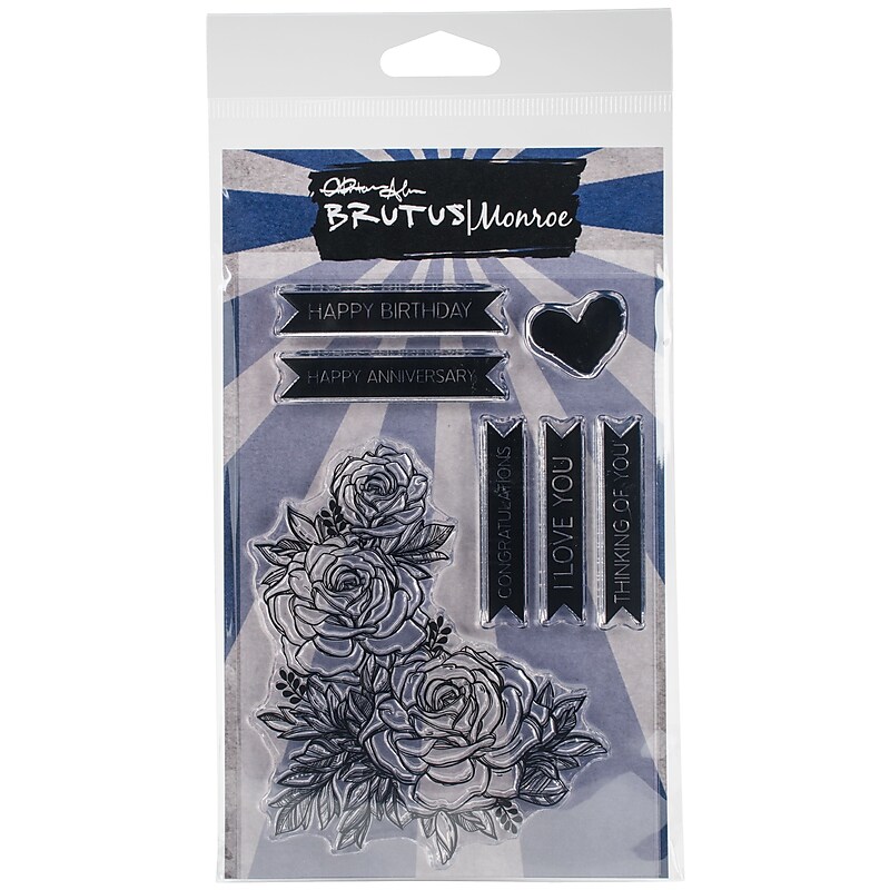 Brutus Monroe Botanical Banners Clear Stamps, 4" x 6", Clear (BRU6562) image 1