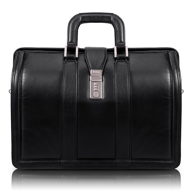 McKlein MORGAN Leather Briefcase, Laptop Compatible, Black (83345) image 1