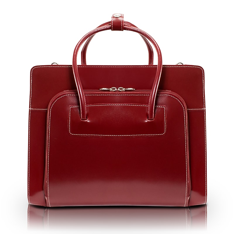 McKlein W Series Leather Briefcase, Laptop Compatible, Red (94336) image 1