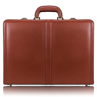 McKlein REAGAN Leather Briefcase, Laptop Compatible, Brown (80444