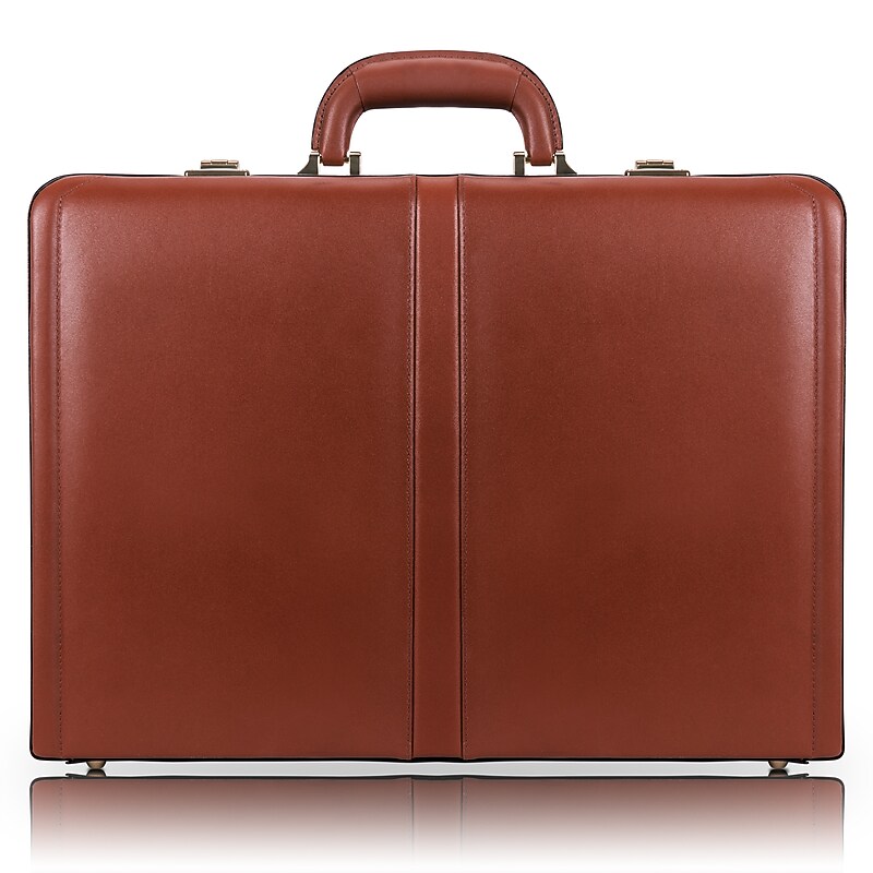McKlein Harper V Series Leather Briefcase, Laptop Compatible, Brown (80474) image 1