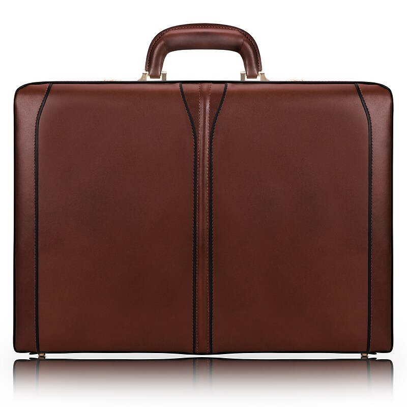 McKlein TURNER V Series Expandable Leather Attache, Laptop Compatible, Brown (80484) image 1