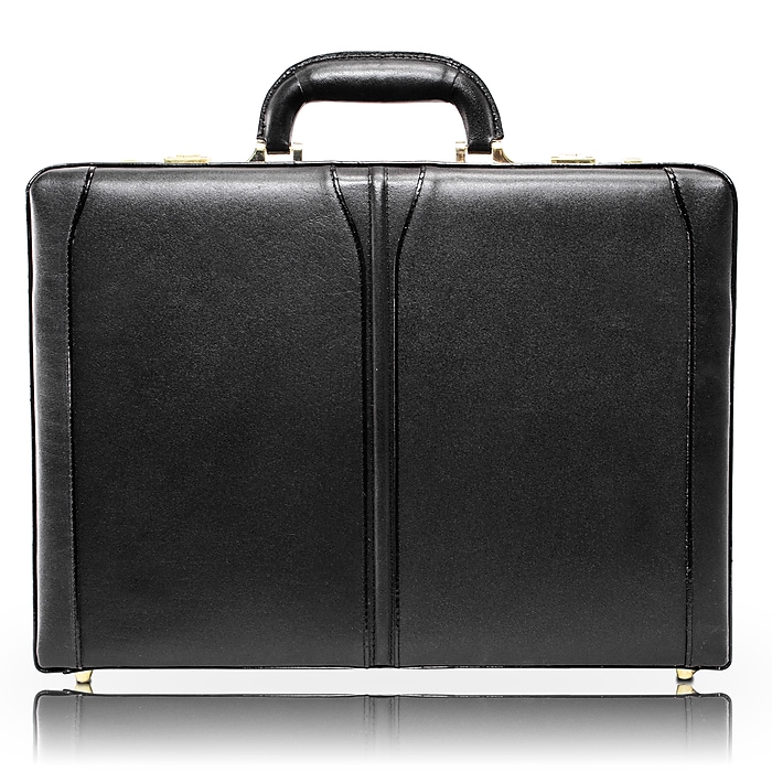 McKlein LAWSON Leather Briefcase, Laptop Compatible, Black (80455