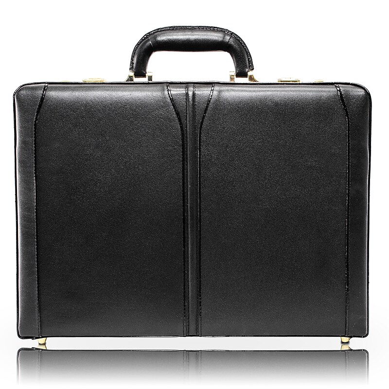 McKlein LAWSON Leather Briefcase, Laptop Compatible, Black (80455) image 1