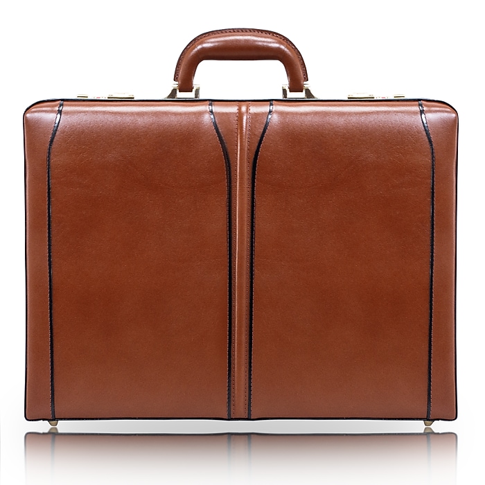 McKlein LAWSON Leather Briefcase, Laptop Compatible, Brown (80454