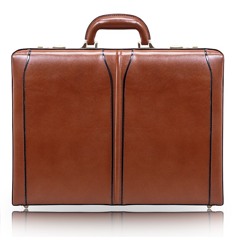 McKlein Lawson Attache Briefcase, Top Grain Cowhide Leather, Brown (80454) image 1