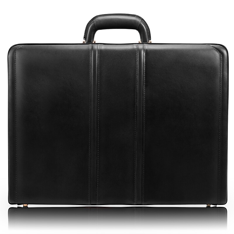 McKlein, V Series, COUGHLIN, Top Grain Cowhide Leather, Leather 4.5" Expandable Attaché Briefcase, Black (80465) image 1