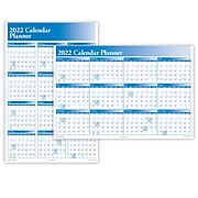 2022 ComplyRight 24" x 36" Yearly Dry Erase Wall Calendar, Reversible, Blue (J0056BL)