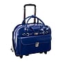 McKlein Roseville Leather Briefcase, Laptop Compatible, Rolling, TSA Checkpoint Friendly, Navy (96647)~#|#~sp136409047_sc7
