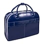 McKlein Roseville Leather Briefcase, Laptop Compatible, Rolling, TSA Checkpoint Friendly, Navy (96647)~#|#~sp136409141_sc7