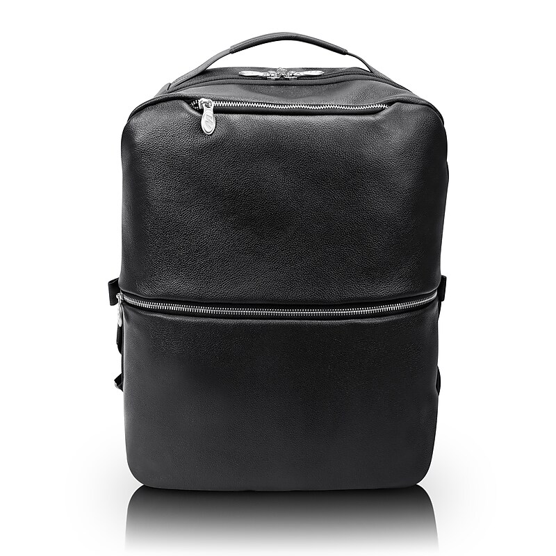 McKlein U Series East Side Laptop Backpack, Black Leather (18875) image 1