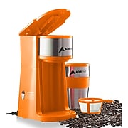Adirchef Grab N' Go Personal Coffee Maker with 15 oz. Travel Mug, Orange (800-01-ORG)
