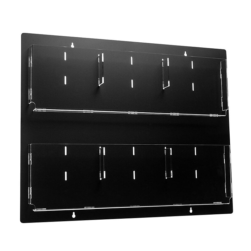 AdirOffice 12 Compartment Hanging Magazine Rack Holder, Black Acrylic (640-3020-BLK) image 1