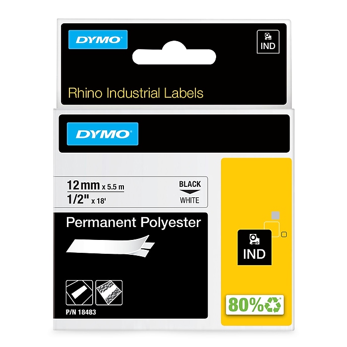 DYMO Rhino Industrial 18483 Permanent Polyester Label Maker Tape