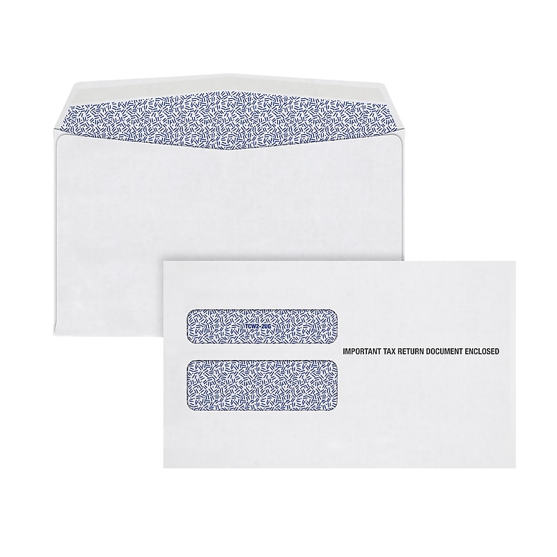 Adams Double Window Continuous Tax Form Envelopes, 100/Pack (7990E-S) image 1