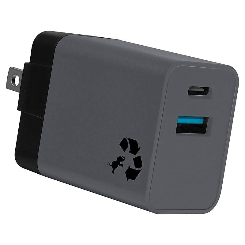 Nimble WALLY Mini USB Type-A/Type-C Adapter for Most Smartphones, Charcoal (NB-AL-PD20W-1C1A) image 1