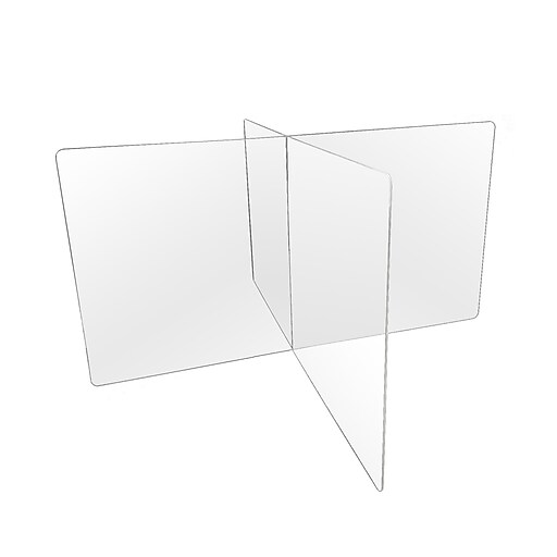 Gemini Freestanding XY Table Divider, 24"H x 48"W, Clear Acrylic (Clear