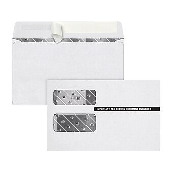 TOPS Self Seal Security Tinted Double Window Envelope, 5 5/8" x 9 1/2", White, 100/Pack (7535PS100)