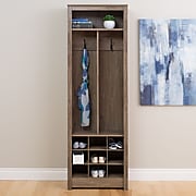 Prepac Space-Saving Entryway Organizer with Shoe Storage, Drifted Gray (DSOH-0010-1)