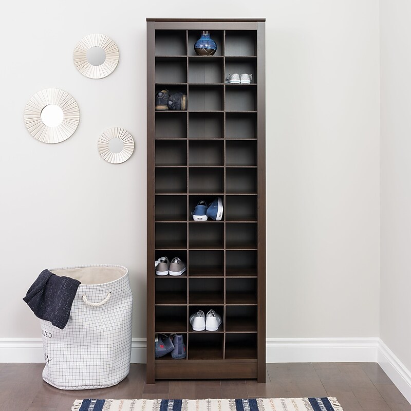 Prepac Space-Saving Shoe Storage Cabinet, Espresso (EUSR-0009-1) image 1