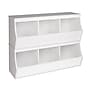 Prepac Monterey Stacked 6-Bin Storage Cubbie, White Set of 2 (WRSM-0003-2M)~#|#~sp13682819_sc7