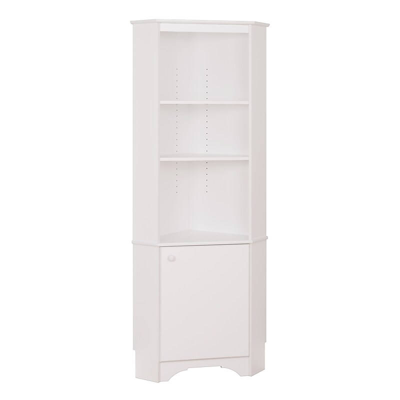 Prepac Elite White Tall 1-Door Corner Storage Cabinet (WSCC-0604-1) image 1