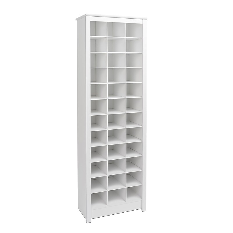 Prepac Space-Saving Shoe Storage Cabinet, White (WUSR-0009-1) image 1