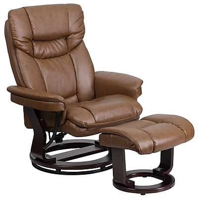 Flash Furniture Allie Contemporary LeatherSoft Recliner Chair and Ottoman