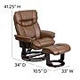 Flash Furniture Allie Contemporary LeatherSoft Recliner Chair and Ottoman, Palimino (BT7821PALIMINO)~#|#~sp137082279_sc7