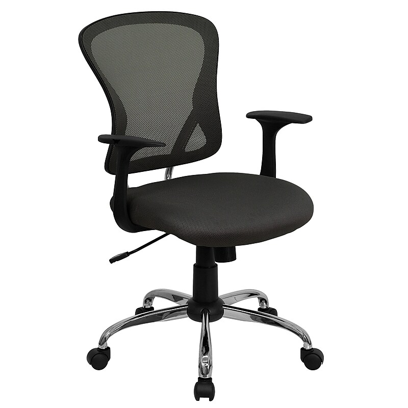 Flash Furniture Alfred Ergonomic Mesh Swivel Mid-Back Task Office Chair, Dark Gray (H8369FDKGY) image 1