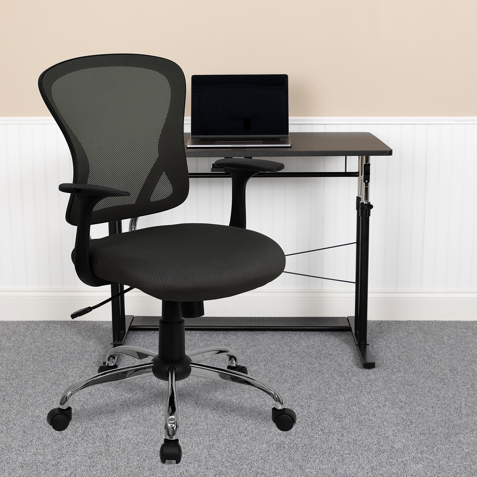 Flash Furniture Alfred Ergonomic Mesh Swivel Mid-Back Task Office Chair, Dark Gray (H8369FDKGY) Sansujyuku sansujyuku.com