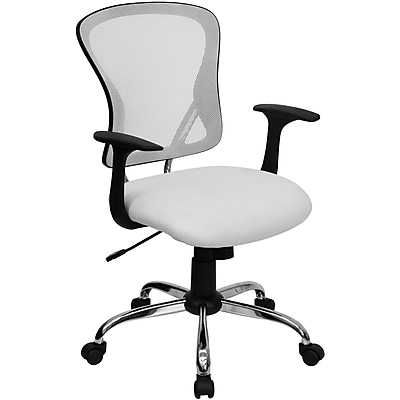 Flash Furniture Alfred Ergonomic Mesh Swivel Mid-Back Task Office Chair, White (H8369FWHT) Simolary simolary.com