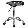 Flash Furniture Vibrant Tractor Seat and Chrome Stool, Black~#|#~sp137082376_sc7
