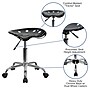 Flash Furniture Vibrant Tractor Seat and Chrome Stool, Black~#|#~sp137082381_sc7
