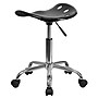 Flash Furniture Vibrant Tractor Seat and Chrome Stool, Black~#|#~sp137082383_sc7