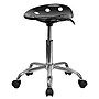 Flash Furniture Vibrant Tractor Seat and Chrome Stool, Black~#|#~sp137082385_sc7