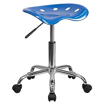 Flash Furniture Vibrant Tractor Seat and Chrome Stool, Blue