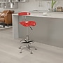 Belnick Vibrant Chrome Drafting Stool with Tractor Seat, Wine Red~#|#~sp137082486_sc7