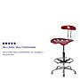 Belnick Vibrant Chrome Drafting Stool with Tractor Seat, Wine Red~#|#~sp137082490_sc7
