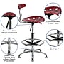 Belnick Vibrant Chrome Drafting Stool with Tractor Seat, Wine Red~#|#~sp137082492_sc7