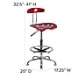 Belnick Vibrant Chrome Drafting Stool with Tractor Seat, Wine Red~#|#~sp137082493_sc7