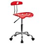 Flash Furniture Elliott Armless Plastic and Chrome Task Office Chair with Tractor Seat, Vibrant Red and Chrome (LF214RED)~#|#~sp137082533_sc7