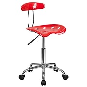 Flash Furniture Vibrant Computer Stool with Tractor Seat, Red