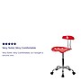 Flash Furniture Elliott Armless Plastic and Chrome Task Office Chair with Tractor Seat, Vibrant Red and Chrome (LF214RED)~#|#~sp137082538_sc7
