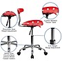 Flash Furniture Elliott Armless Plastic and Chrome Task Office Chair with Tractor Seat, Vibrant Red and Chrome (LF214RED)~#|#~sp137082539_sc7