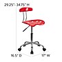 Flash Furniture Elliott Armless Plastic and Chrome Task Office Chair with Tractor Seat, Vibrant Red and Chrome (LF214RED)~#|#~sp137082540_sc7