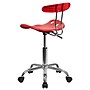Flash Furniture Elliott Armless Plastic and Chrome Task Office Chair with Tractor Seat, Vibrant Red and Chrome (LF214RED)~#|#~sp137082541_sc7