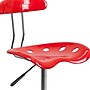 Flash Furniture Elliott Armless Plastic and Chrome Task Office Chair with Tractor Seat, Vibrant Red and Chrome (LF214RED)~#|#~sp137082542_sc7